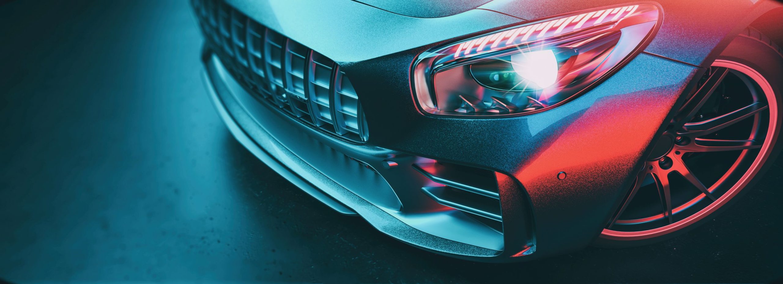 Modern cars are in the studio room.